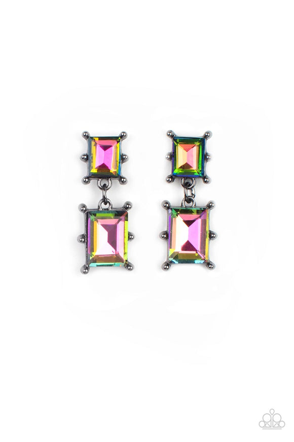 Cosmic Queen - Multi Oil spill post earrings