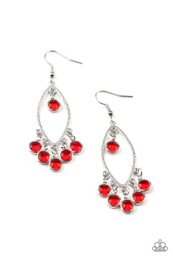 Glassy Grotto - Red Earrings