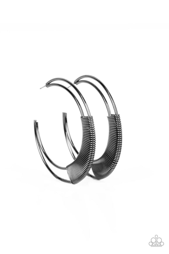 Artisan Attitude - Black hoop earrings