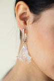 Jaw-Droppingly Jelly - Silver acrylic hoop earrings