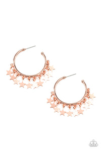 Happy Independence Day - Copper Star hoop earrings