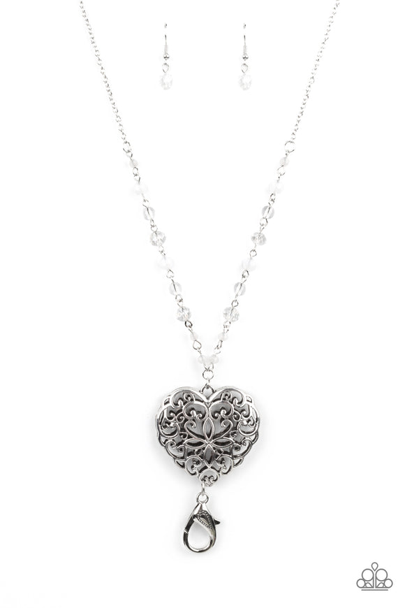 Doting Devotion - White heart necklace