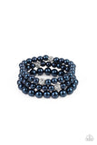 Here Comes The Heiress - Blue pearl stretch bracelet