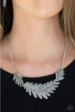 Paparazzi Queen of the Quill-silver necklace