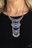 Lunar Enchantment- Blue oil spill necklace