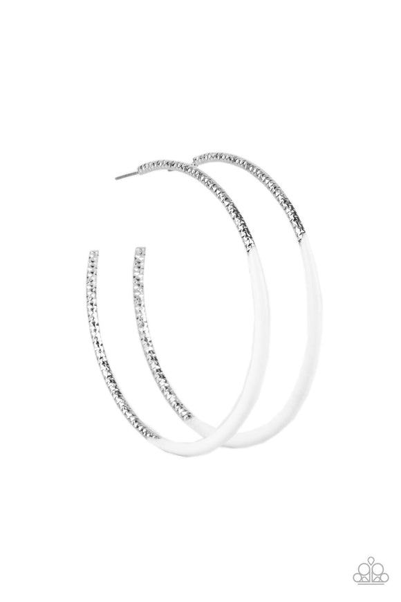 DIP, DIP, Hooray! - White hoop earrings