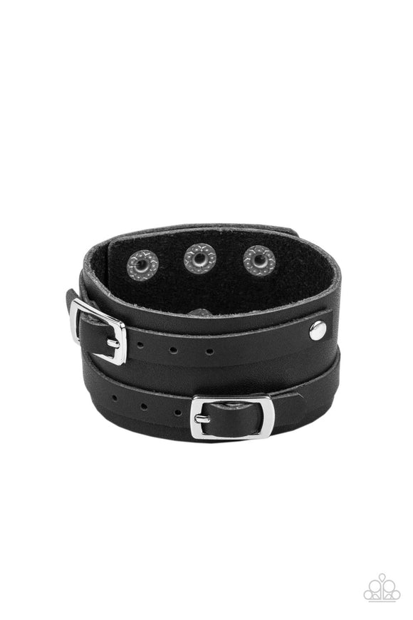 Bronco Bustin Buckles - Black mens urban wrap bracelet