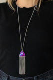 Proudly Prismatic - Pink oil spill necklace