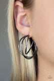 City Contour - Black hoop earrings