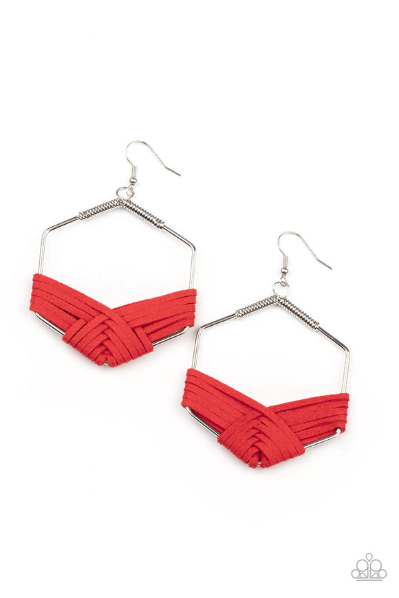 Suede Solstice - Red earrings