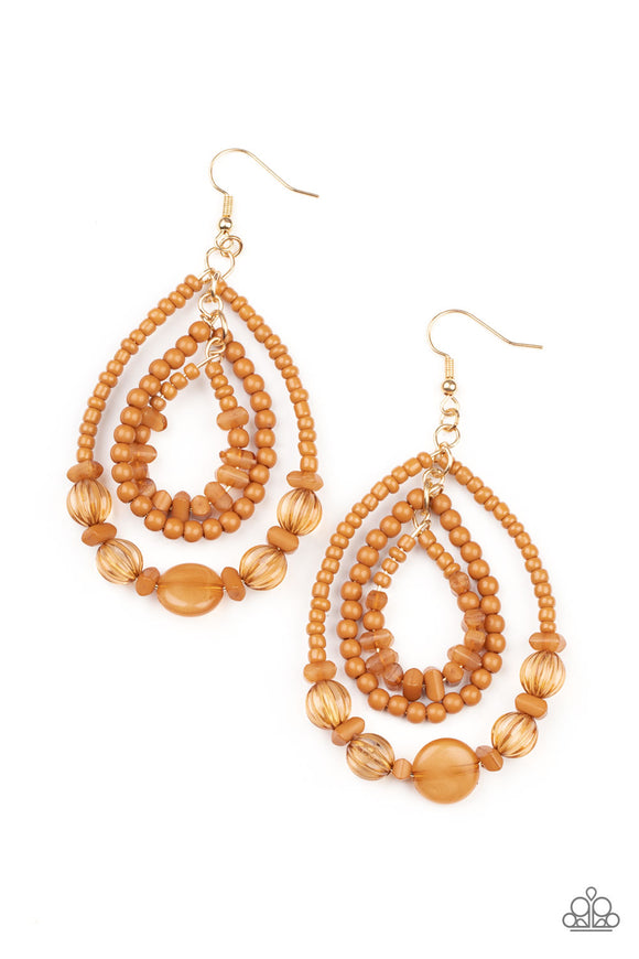 Prana Party - Brown earrings