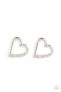 Cupid, Who? - Silver heart post earrings