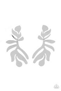 Palm Picnic - Silver post earrings