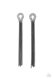 Dallas Debutante - Black post tassel earrings