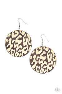 Catwalk Safari - Brown wood earrings