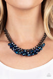 Galactic Knockout - Blue oil spill necklace