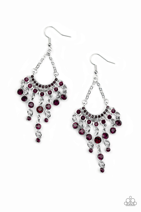 Commanding Candescence - Purple earrings