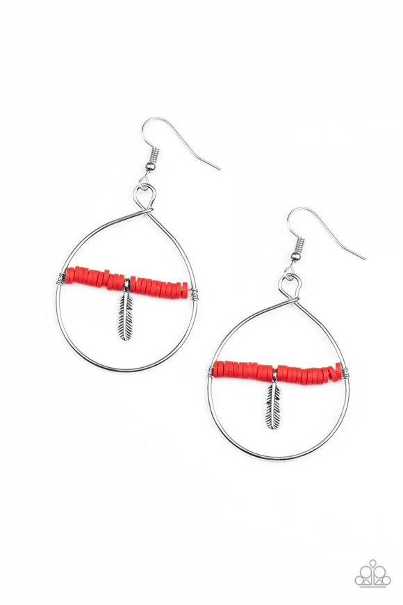 Free Bird Freedom - Red feather earrings