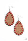 Rustic Refuge - Red wood earrings