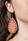 Rustic Refuge - Red wood earrings