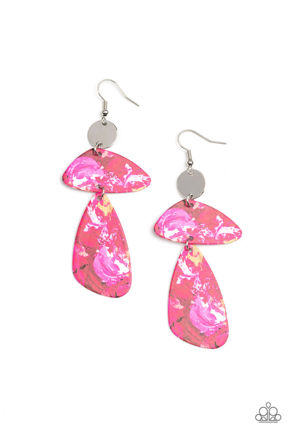 SWATCH Me Now - Pink tie dye earrings