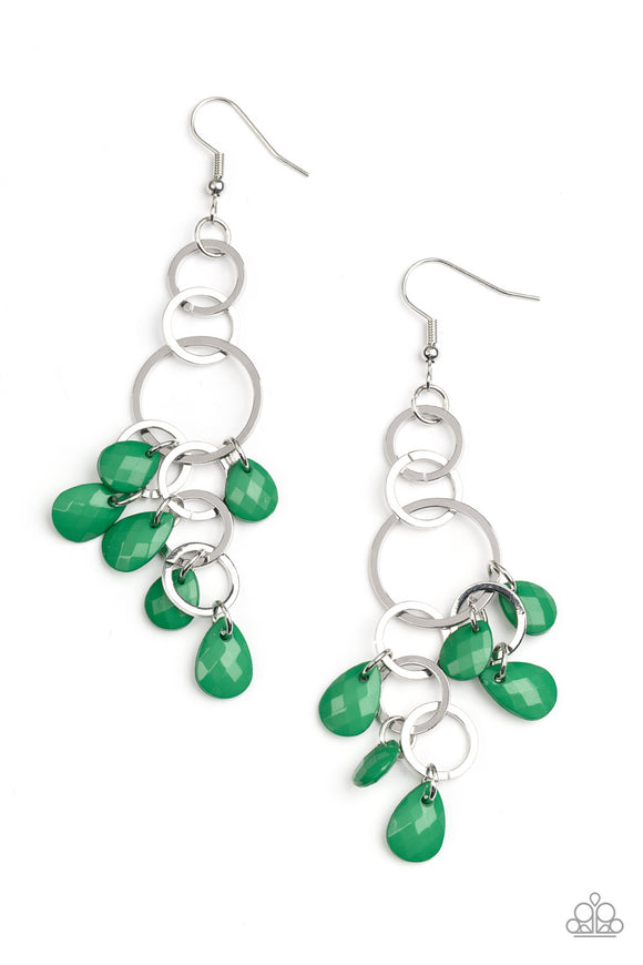 Sandcastle Sunset - Green Earrings