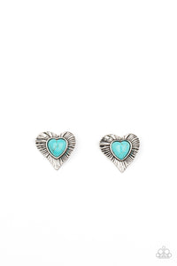 Rustic Romance - Blue turquoise post earrings