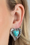 Rustic Romance - Blue turquoise post earrings