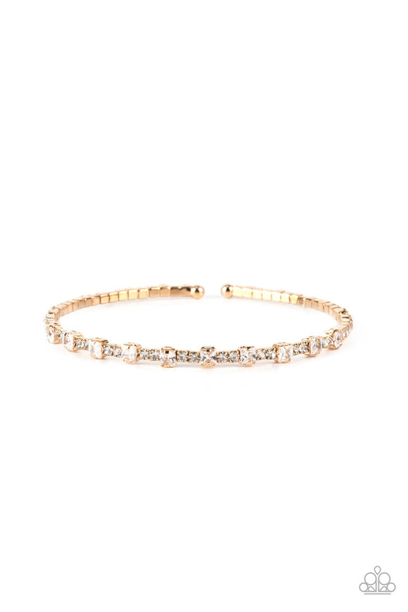 Timelessly Tiny - Gold flex cuff bracelet