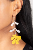 Palm Beach Bonanza - Yellow Palm leaf earrings