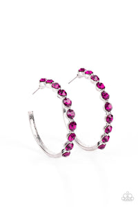 Photo Finish - Pink hoop earrings