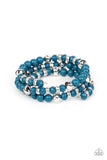 Vibrant Verve - Blue coil bracelet