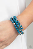 Vibrant Verve - Blue coil bracelet