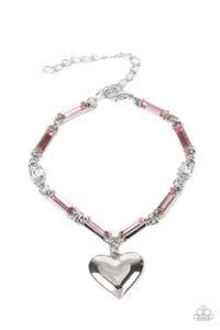 Sweetheart Secrets - Pink heart clasp bracelet