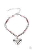 Sweetheart Secrets - Pink heart clasp bracelet