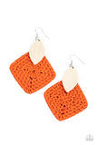 Sabbatical WEAVE - Orange weave earrings