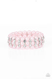 Eiffel Tower Elegance - Pink pearl bracelet