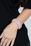 Eiffel Tower Elegance - Pink pearl bracelet