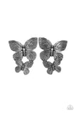 Blushing Butterflies - Silver post earrings