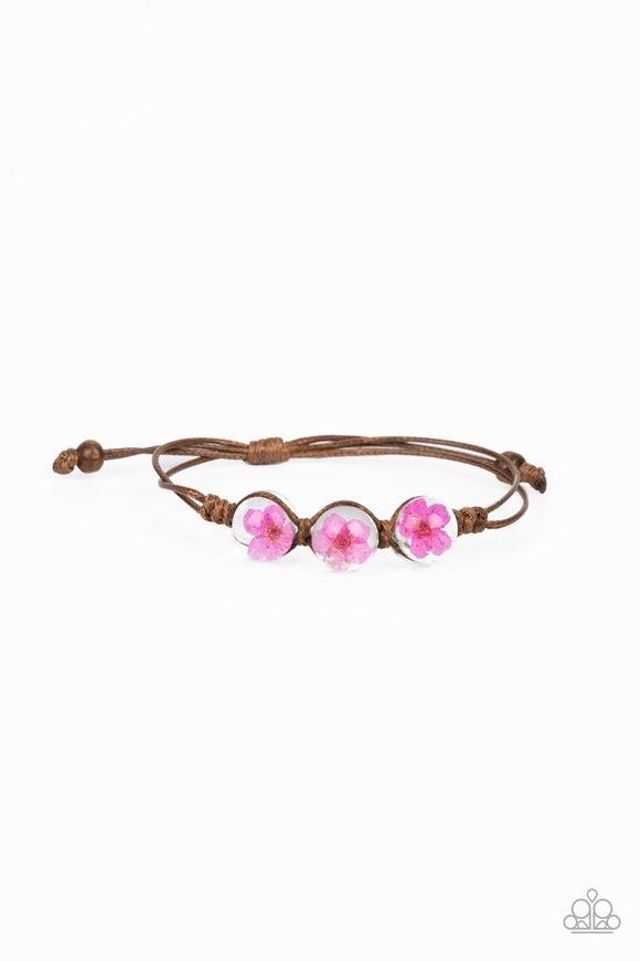 Prairie Persuasion - Pink Slipknot urban flower bracelet