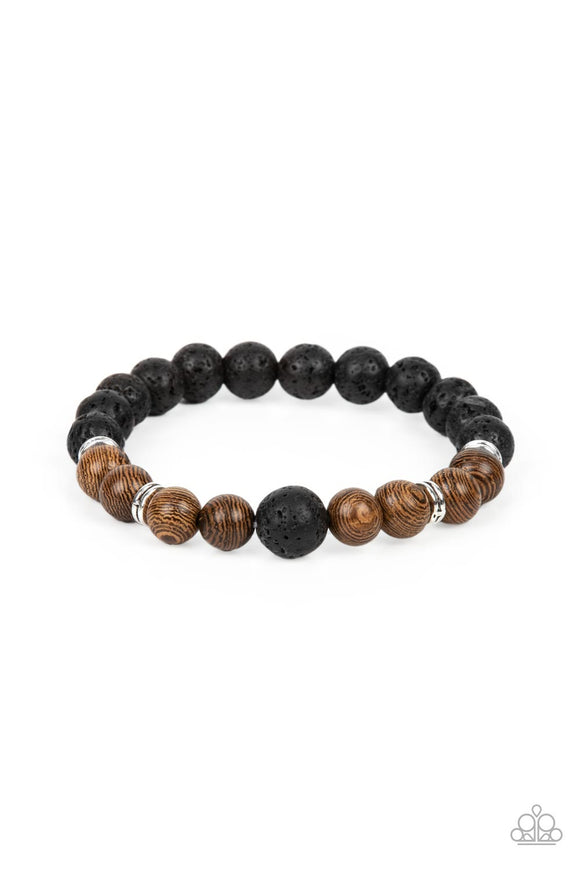 Neutral Zone - Brown lava stretchy bracelet