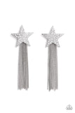 Superstar Solo - White star post earrings