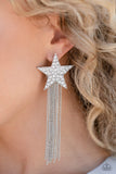 Superstar Solo - White star post earrings