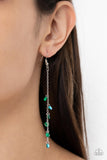 Extended Eloquence - Green oil spill earrings