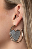 Smitten with You - Silver heart hoop earrings