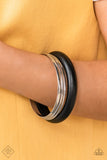 Adventurous Attitude - Black bangle bracelet