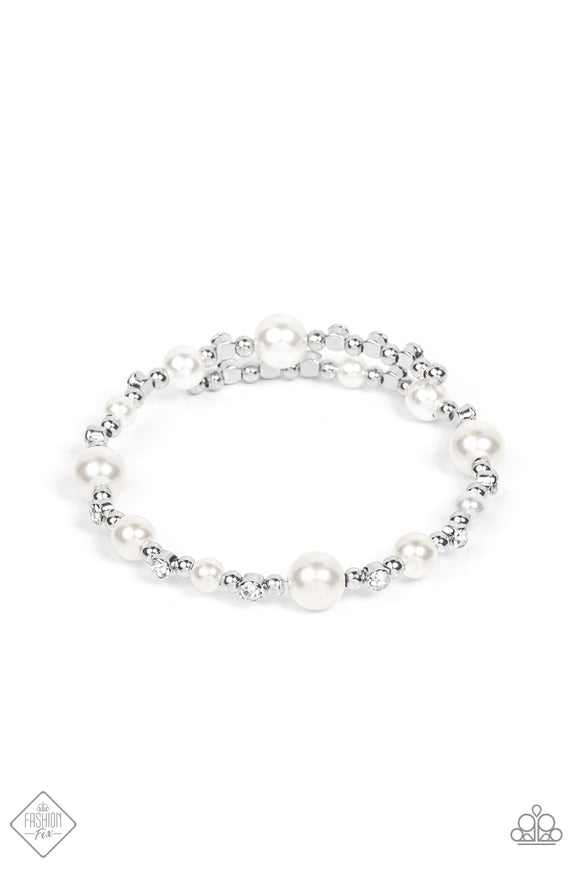 Chicly Celebrity - White coil bracelet