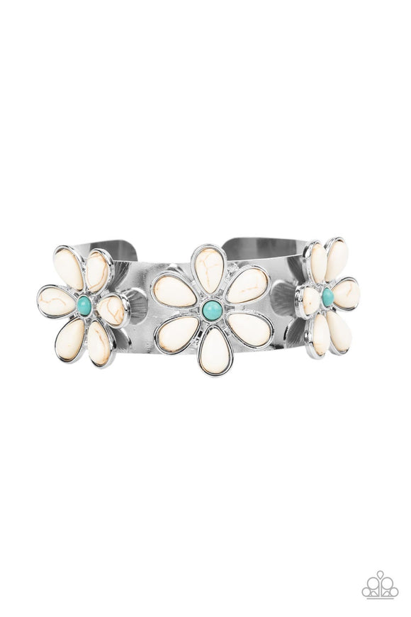 Desert Flower Patch - Multi sandstone cuff bracelet