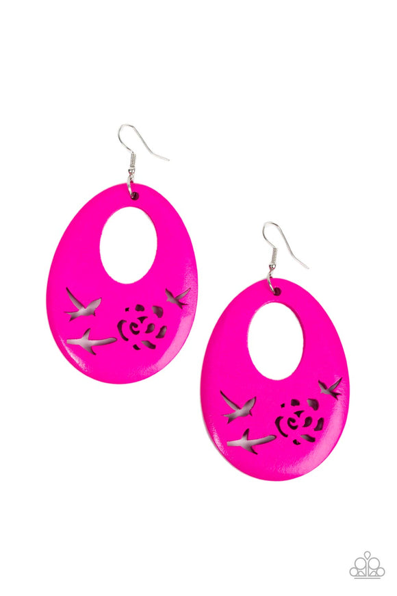 Home TWEET Home - Pink wood earrings