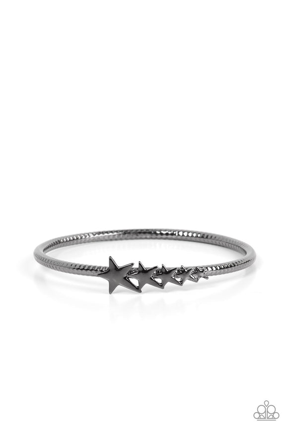 Astrological A-Lister - Black star bangle bracelet